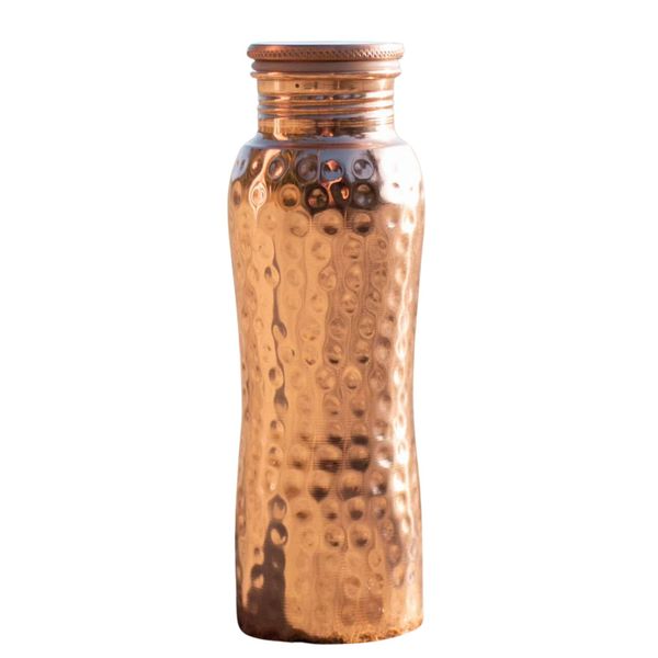 Forrest &amp; Love Hammered Curve Ayurvedic Copper Water Bottle - 600ml