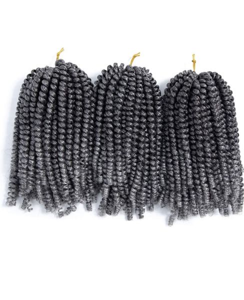 Spring Twist Braiding Hair - 3 Packs -Ombre - T1b/gray