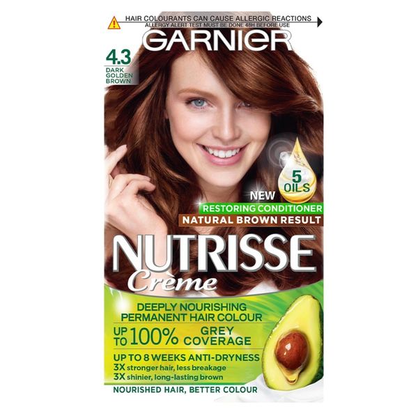 Garnier Nutrisse Permanent Hair Dye 4.3 Dark Golden Brown