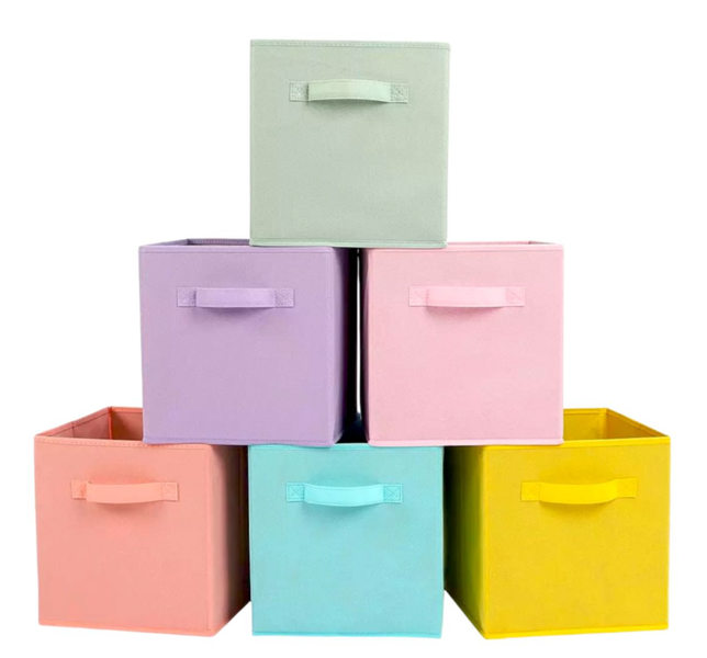 Creative Deco Set Of 6 Storage Boxes - Collapsible - Colour Coded