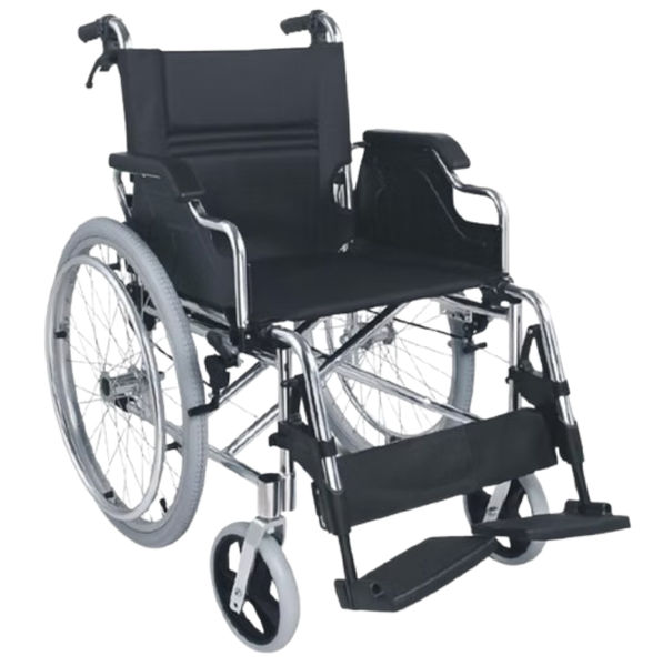 Heavy-Duty Mobility Wheelchair with Footrest and Foldable Frame