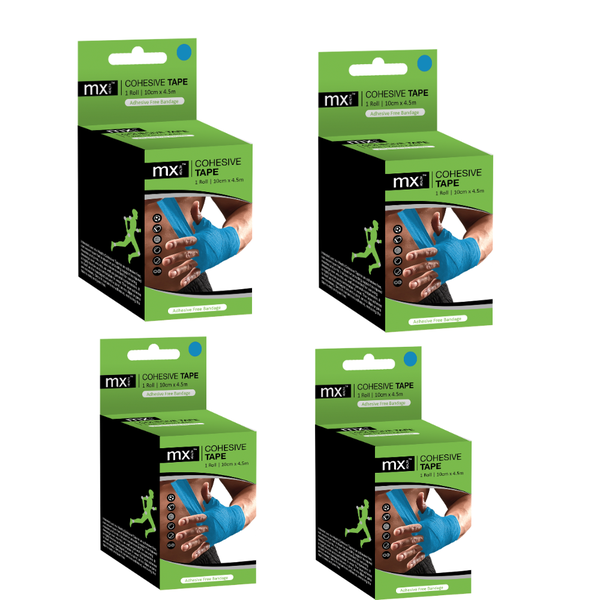 Cohesive Tape Blue 10cm x 4.5m - 4 Packs