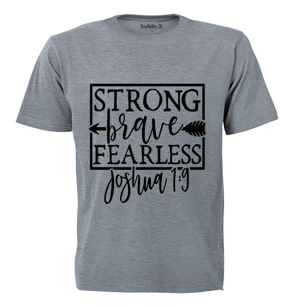 Brave - Fearless - Mens - T-Shirt - Grey image