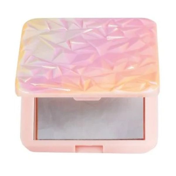Basics Beauty Mirror Compact Square Pink &amp; Pearl 1x/2x