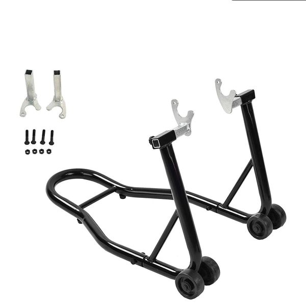 Adjustable Motorcycle Paddock Stand with Wheels - Front and Rear Lift