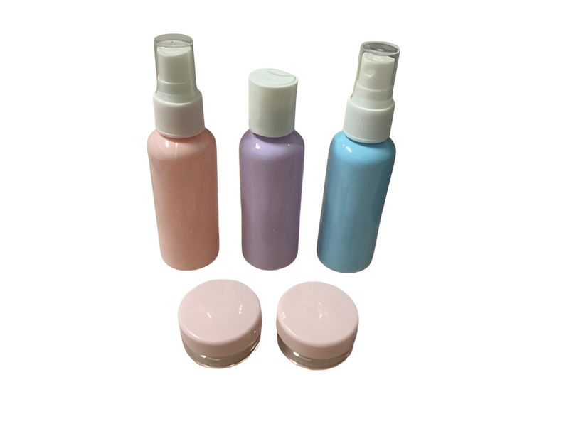 Travel Refill Kit and Purple Luggage Tag 5 Piece Set