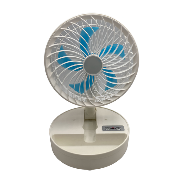 Rechargeable 180 Foldable Portable Desktop Fan with Built-in LED Lighting