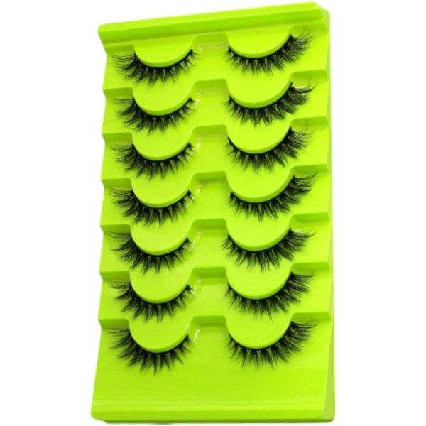 7-Pair Cat Eye False Lashes Set - Black