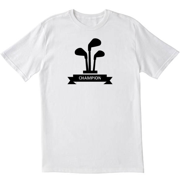 Golfer Sticks Championship White T-Shirt