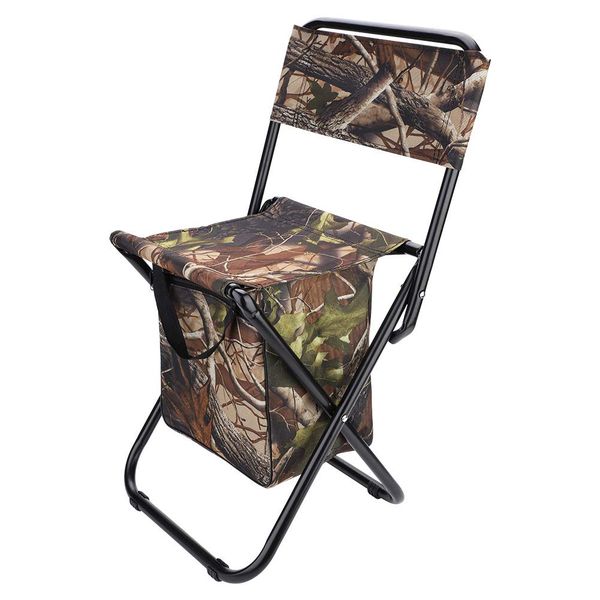 Outdoor Folding Chair with Backrest and Storage Bag