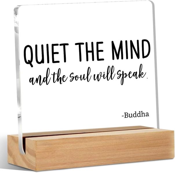Zen Acrylic Sign, Meditation Yoga Room Decor