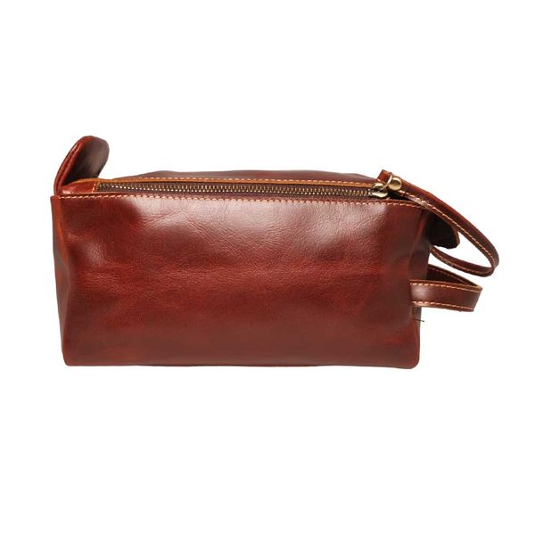 Rwenzori Deluxe Genuine Full Grain Crazy Horse Leather Toiletry Bag