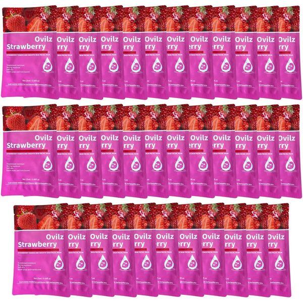 Pack of 35 Strawberry Tender and Smooth Skin Facial Mask