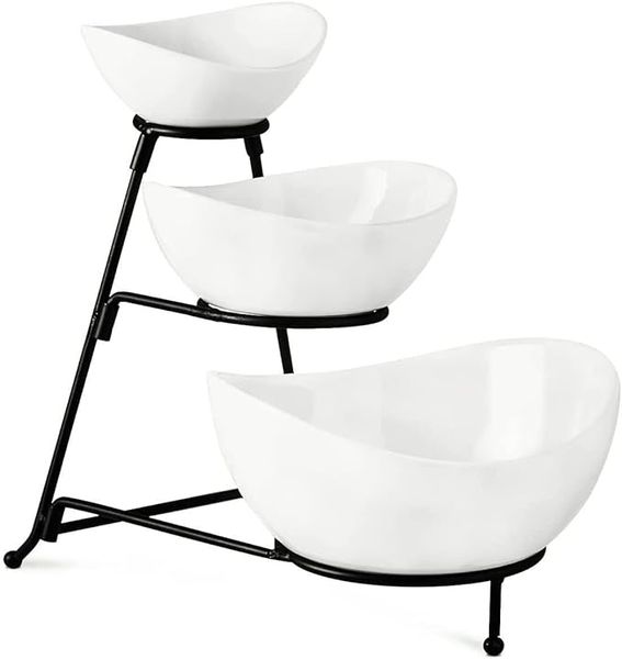 3 Tier oval serving bowls .