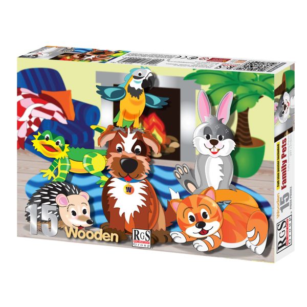 RGS Group Family Pets 15 Piece Wooden Puzzle
