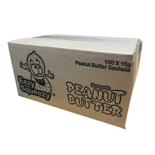 Eezy Squeezy Smooth Peanut Butter Sachets - 100 x 15g Sachets