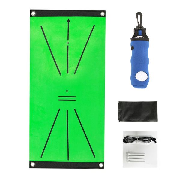 59cm Golf Train Hitting Mat with Golf Ball Holder for Swing Detection Batting