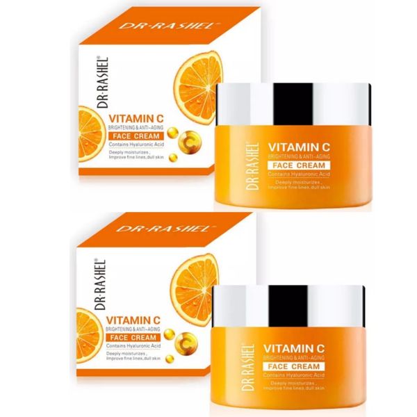 Pack of 2 Dr. Rashel Vitamin C Face Cream with Hyaluronic Acid 50 g x 2