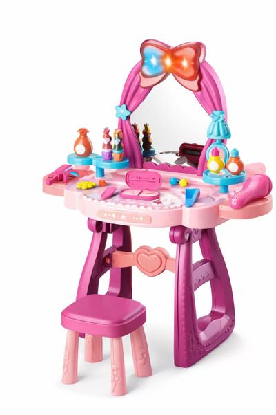 Kids Piano Vanity Playset Role Play Toy - Purple