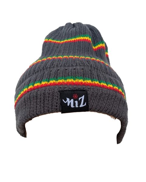 SKA 3 Lines Rasta Beanie Grey