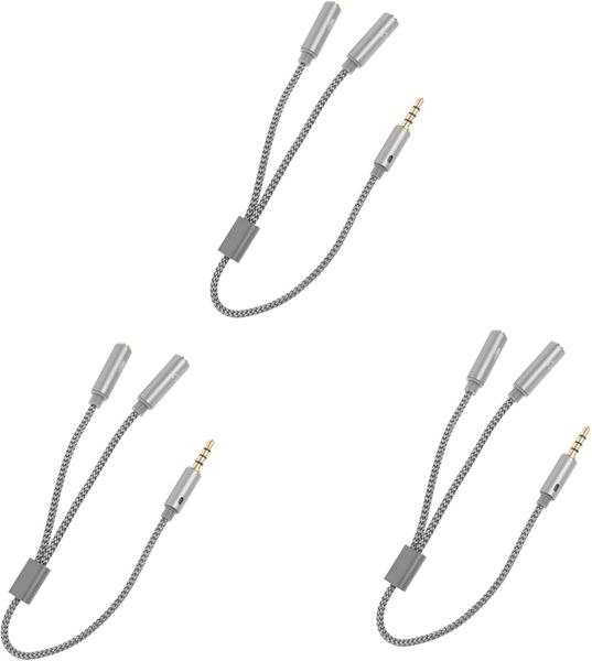 3pcs Headphone Splitter Cable Audio Extension Adapter for Headphones