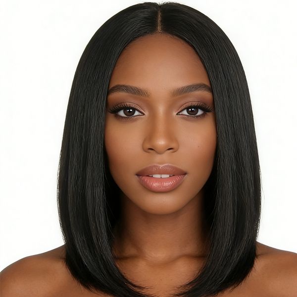 European and American Black Short Straight Wig for Women