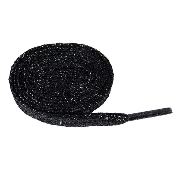 Shiny Flat 1 Pair Laces in Shoe Lace Black
