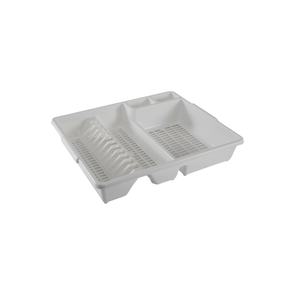 Kitchen Dish &amp; Utensil Drying Rack, Plastic, White