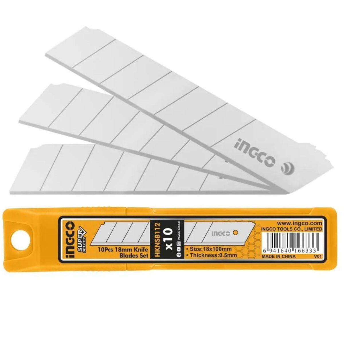 Ingco Snap Off Knife Blades Set 10 Piece 18 Mm X 100mm Shop