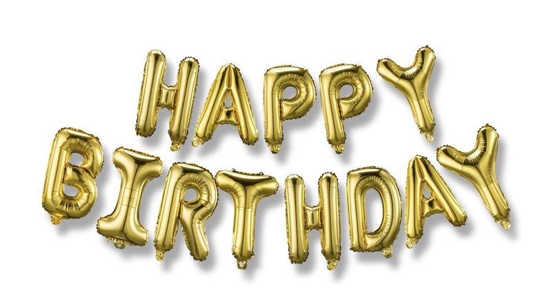 Foil "Happy Birthday" Balloon Gold