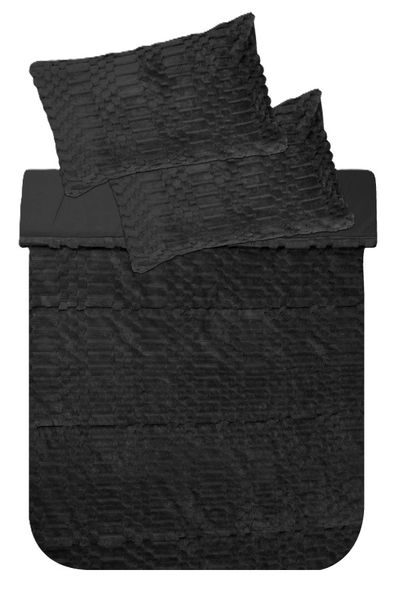 Plush Ribbed Comforter Set Black image