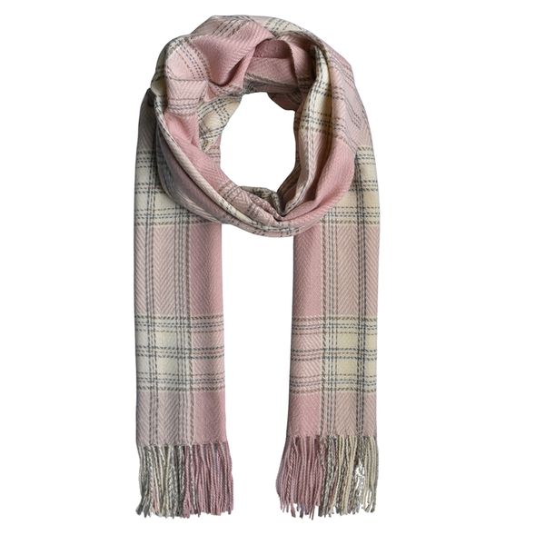 Lily &amp; Rose Chevron Checkered Print Tasselled Scarf