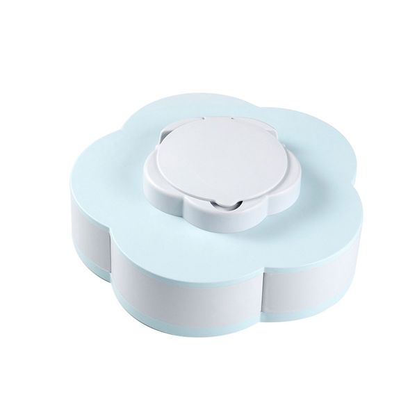 Petal-Shape Rotating Snack Box candy Tray food Organizer-Blue