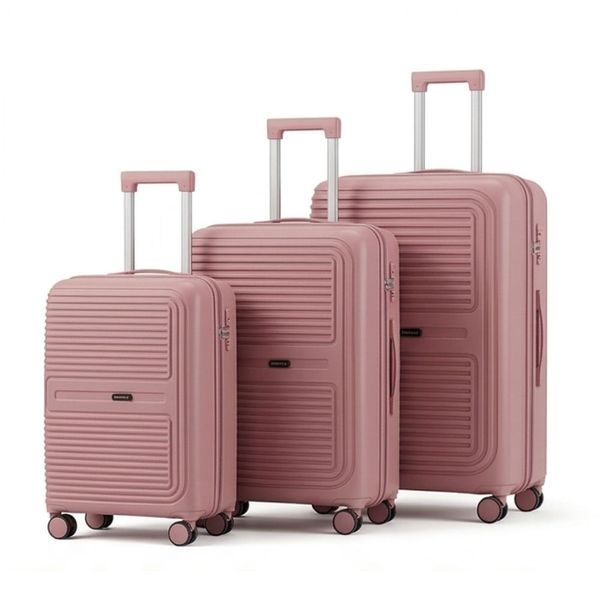 Astro Gear Unbreakable Polypropylene Luggage Set-Pink - Z Line - 3-Piece