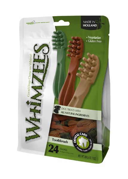 Whimzees Toothbrush Small Dog Treats - Value Bag (24 pieces)