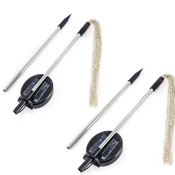 2 Pieces Atmosphere Fireworks Decorations, LED Solar Lawn Light String