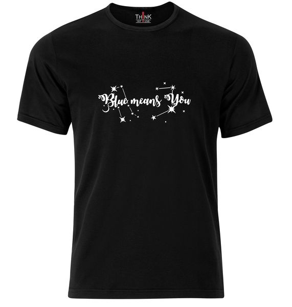 Think Out Loud Mens "Blue Means You" Short Sleeve Tshirt Black