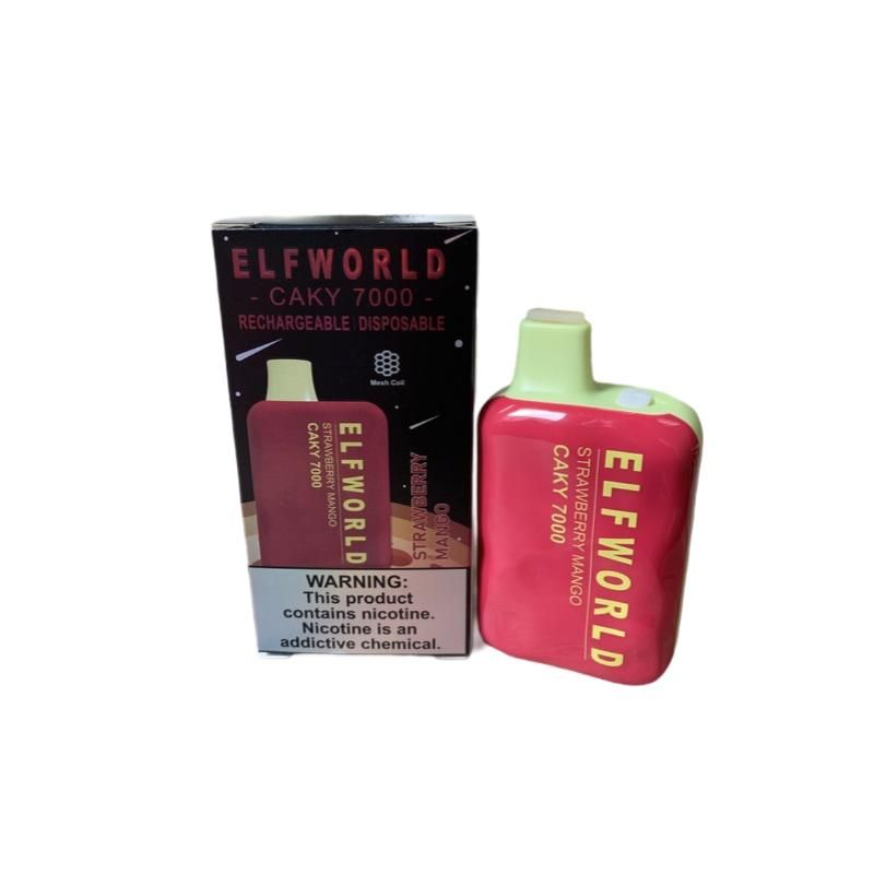 Elfworld Caky 7000 Disposable Vaping Device Strawberry Mango Shop