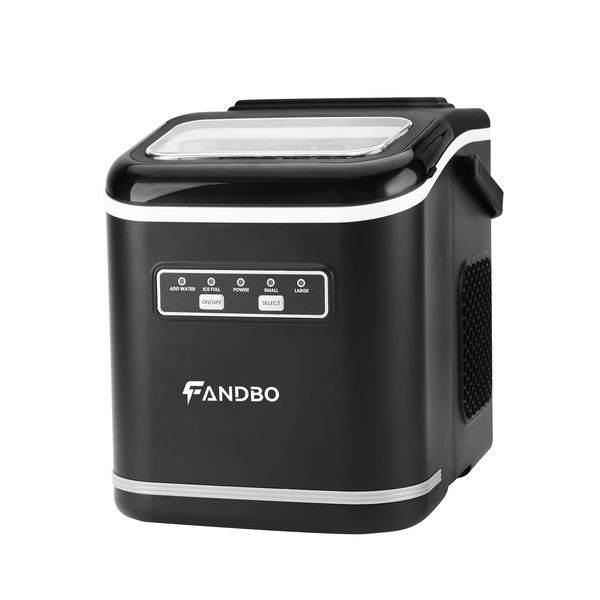 FANDBO Ice Maker 12kg/24Hr Ice Maker Machine 6 Mins 9 Cubes with Handle
