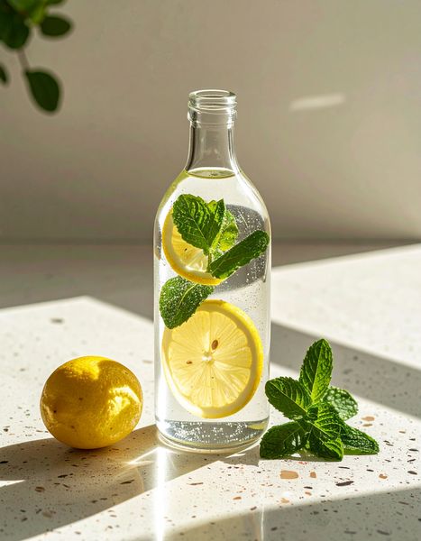Canvas Wall Art Home Decor - lemon slices and mint