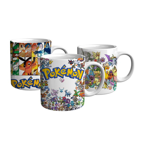 Pokemon Collage Printed 3 Coffee Mugs