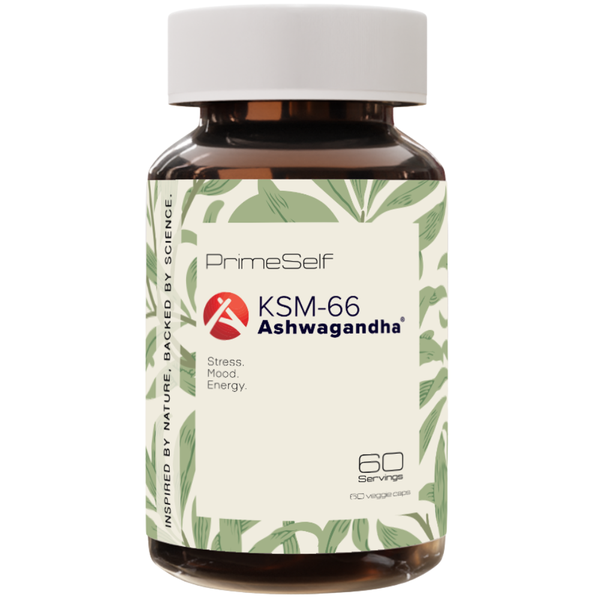 PrimeSelf Organic Ashwagandha KSM-66 - Stress &amp; Vitality - 60 Servings