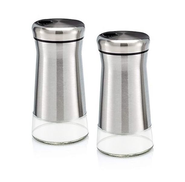 Elegant Rotating Top Salt And Pepper Set with Adjustable Pouring Holes