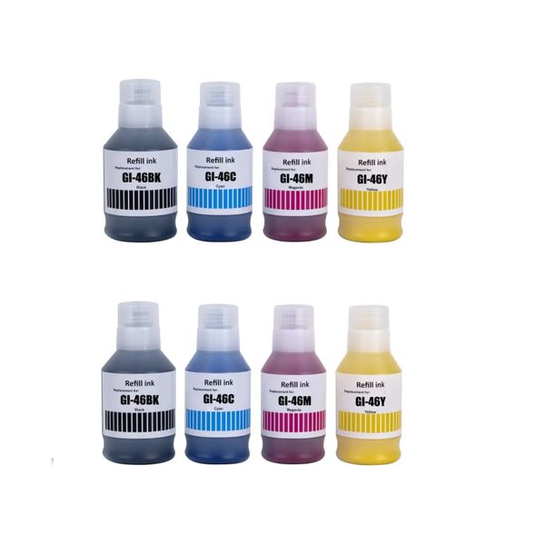 Compatible Canon GI46 Black/Cyan/Magenta/Yellow x 2 of each colour