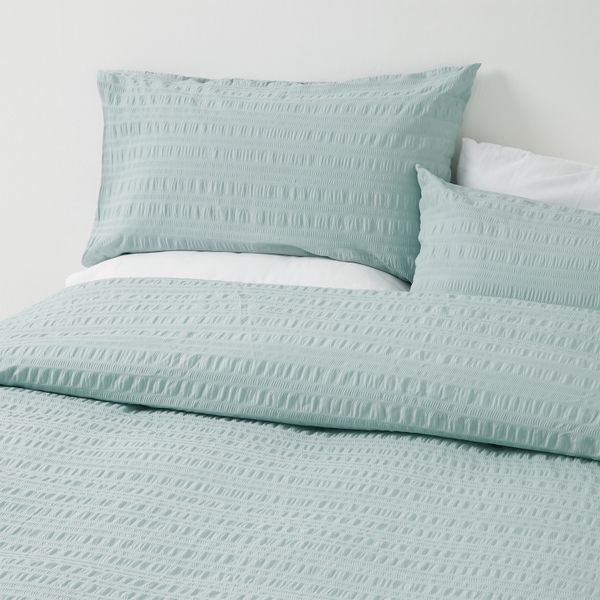 George &amp; Mason - Seersucker Duvet Cover Set - Cloud Blue