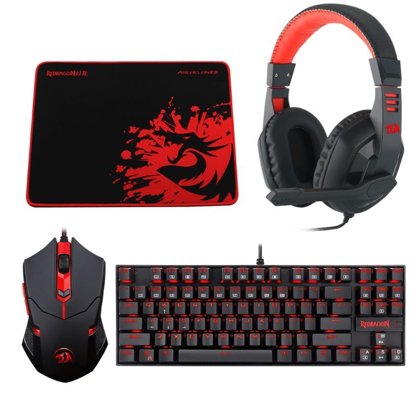 Redragon - 4 in 1 Mechanical Gaming Combo (Keyboard/Mouse/Mousepad ...