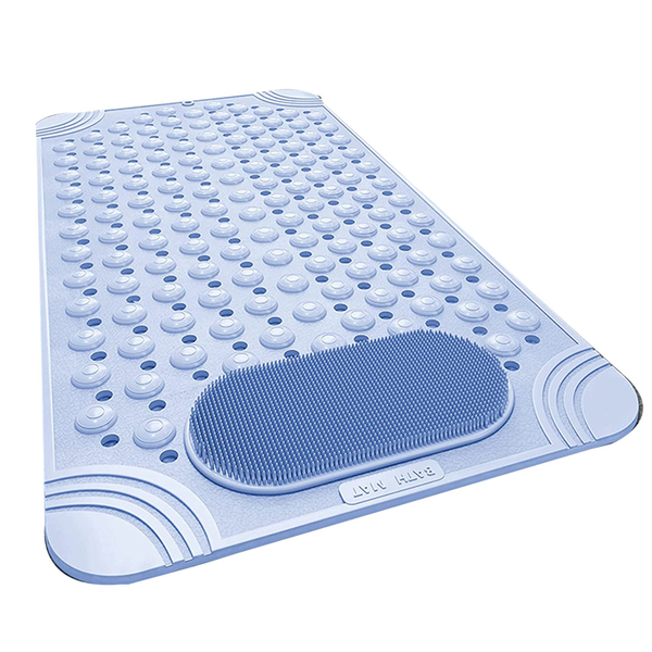 Bathtub Mat Non-Slip Rubber Shower Mat with Drain Holes Suction,Blue