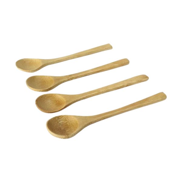 3cm 4pcs Wooden Round Bamboo Tea Spoons KT32293