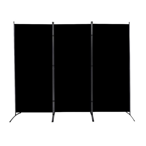Decor 3 Panels Folding Freestanding Divider With Metal Frame -260cm