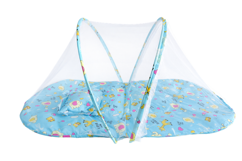 Portable Baby Bed with Mosquito Net &amp; Pillow - Foldable Travel Sleep Tent